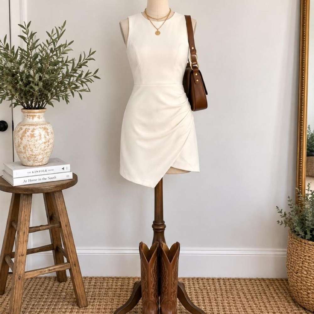 Gianni Bini Ivory Asymmetrical Dress – Size 8